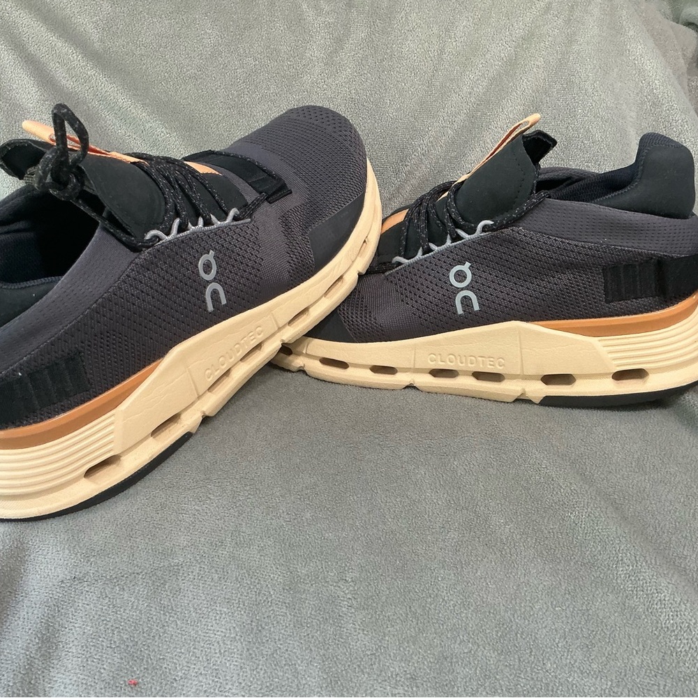 On Running Black and Tan Cloud Sneakers